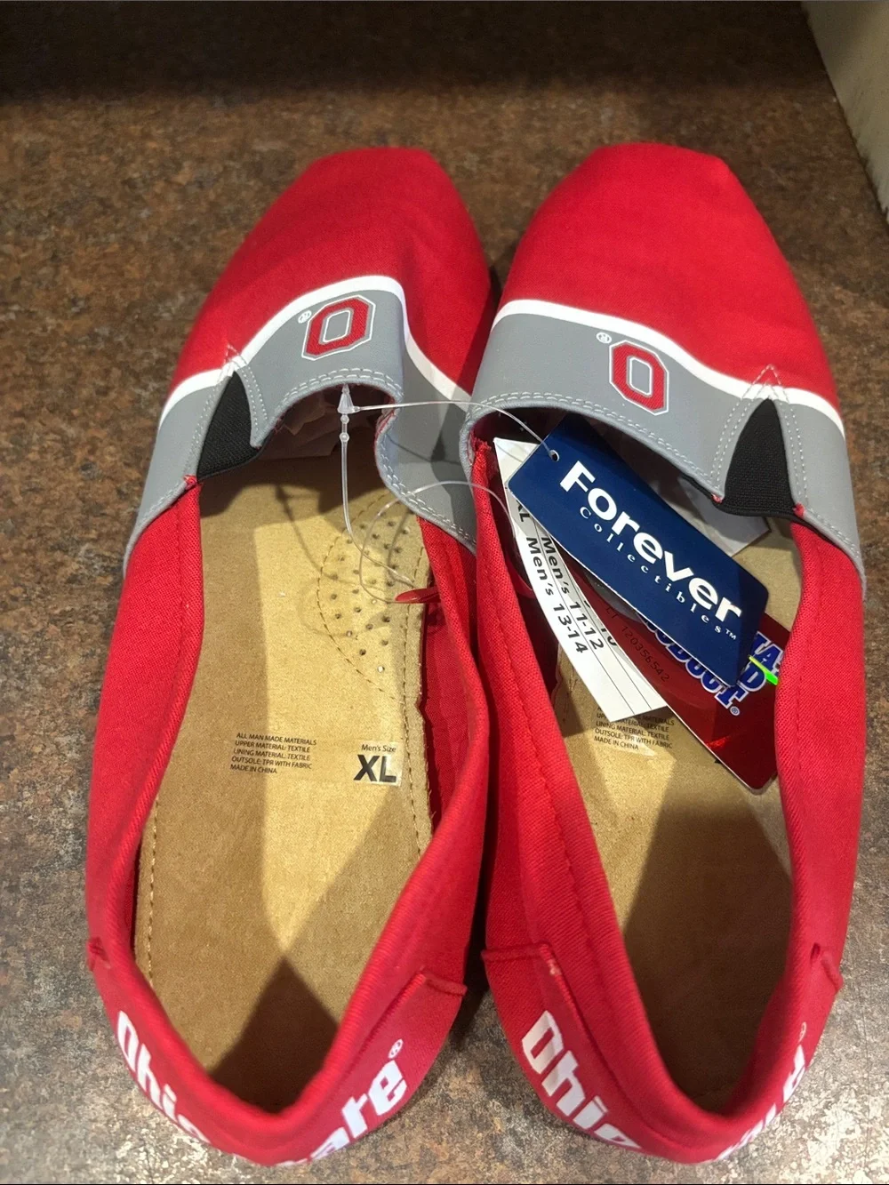Ohio State Canvas Slip-On Loafers with Gray and White Accents